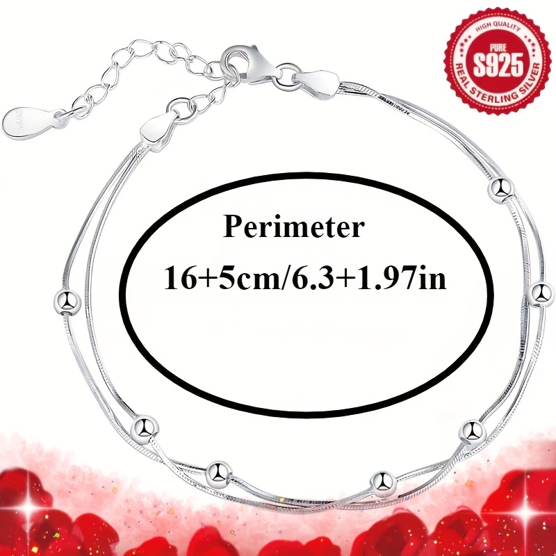 2pcs S925 Silver Snake Bangle Bracelets Valentine's & Mother's Gift